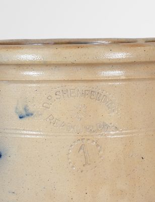 One-Gallon D.P. SHENFELDER / READING,  PA Stoneware Crock