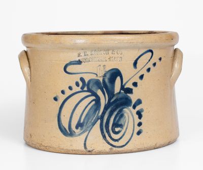 F.B. NORTON & CO / WORCESTER, MASS One-and-a-Half-Gallon Stoneware Cake Crock