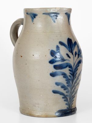 Two-Gallon Stoneware Pitcher w/ Cobalt Floral Decoration, attrib. Richard C. Remmey, Philadelphia