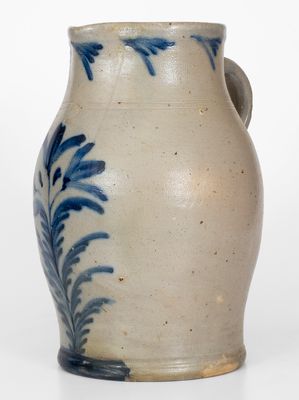 Two-Gallon Stoneware Pitcher w/ Cobalt Floral Decoration, attrib. Richard C. Remmey, Philadelphia