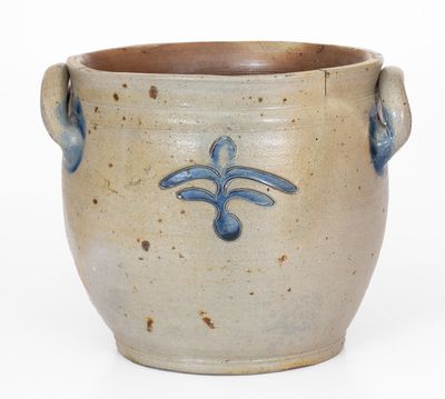 Scarce Bowl-Shaped Open-Handled Incised Stoneware Jar, Northeastern U.S. origin