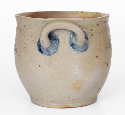 Scarce Bowl-Shaped Open-Handled Incised Stoneware Jar, Northeastern U.S. origin