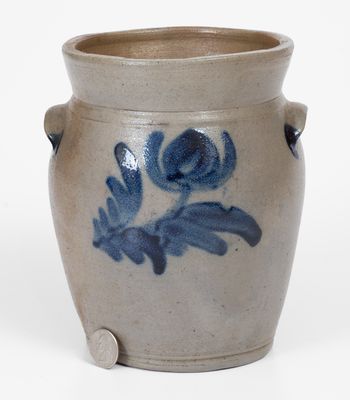 Half-Gallon Baltimore Stoneware Jar w/ Cobalt Floral Decoration, circa 1830