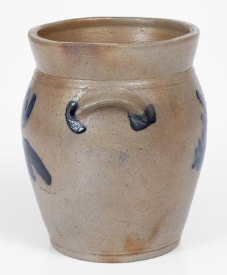 Half-Gallon Baltimore Stoneware Jar w/ Cobalt Floral Decoration, circa 1830