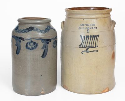 Two Cobalt-Decorated Stoneware Jars, Pennsylvania and New Jersey