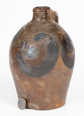 Small-Sized Stoneware Jug w/ Cobalt Swag Decoration, American, circa 1825