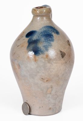 Small-Sized Stoneware Jug w/ Cobalt Foliate Decoration, Northeastern U.S.