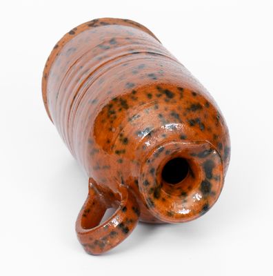 Rare Copper-Decorated Redware Ink Bottle, probably New England origin