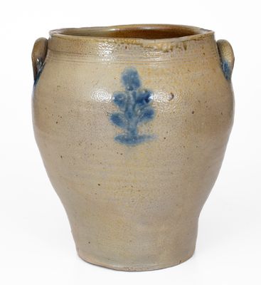 Attrib. David Clark, Cornwall, NY Stoneware Jar, circa 1810