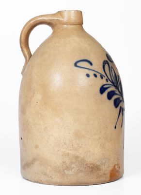 Scarce Double-Stamped FRANK B NORTON / WORCESTER MASS. Stoneware Jug, Dated 1886