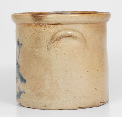 Rare One-Gallon Stoneware Crock w/ Cobalt Double Bird Decoration, Inscribed 