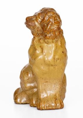 Glazed Midwestern Stoneware Spaniel Figure, late 19th century