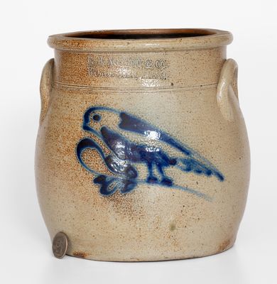 Unusual Squat-Shaped F.B. NORTON & CO. / WORCESTER, MASS. Stoneware Bird Jar