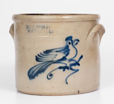 HAXSTUN, OTTMAN & CO / FORT EDWARD, N.Y. Stoneware Bird Crock