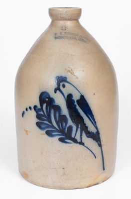 Two-Gallon F. B. NORTON & CO. / WORCESTER, MASS. Stoneware Parrot Jug