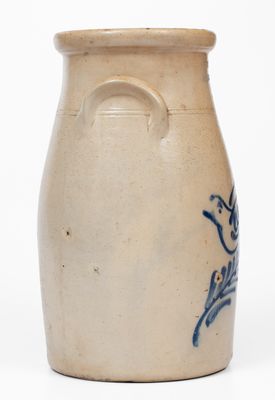 F.B. NORTON SONS. / WORCESTER, MASS. Stoneware Churn w/ Cobalt Dove Decoration