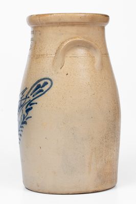 F.B. NORTON SONS. / WORCESTER, MASS. Stoneware Churn w/ Cobalt Dove Decoration