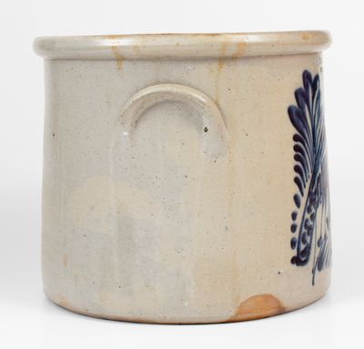 Four-Gallon F.B. NORTON & CO / WORCESTER, MASS. Stoneware Parrot Crock, 1858-77