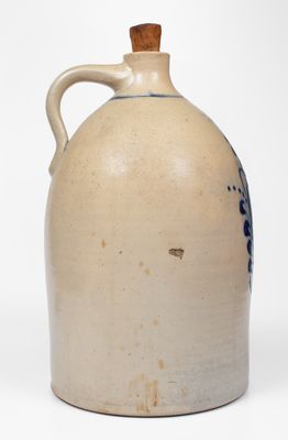 Four-Gallon F.B. NORTON Sons. / WORCESTER MASS Cobalt-Decorated Stoneware Jug, c1880