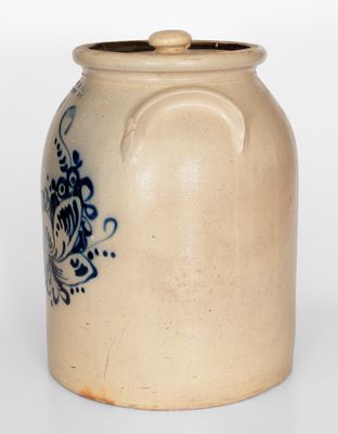 Four-Gallon J. NORTON & CO: / BENNINGTON, VT Lidded Stoneware Jar