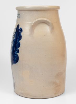 Four-Gallon F.B. NORTON & CO / WORCESTER, MASS. Cobalt-Decorated Stoneware Churn