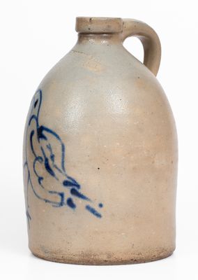 Rare F.B. NORTON & CO. / WORCESTER, MASS. Stoneware Jug w/ Abstract Bird Decoration