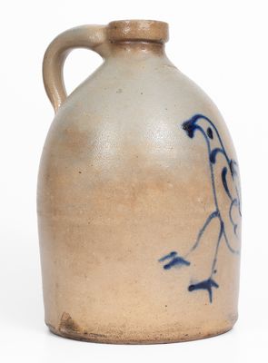 Rare F.B. NORTON & CO. / WORCESTER, MASS. Stoneware Jug w/ Abstract Bird Decoration