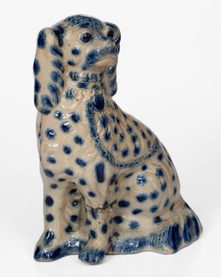 Exceptional New York State Stoneware Spaniel Bank