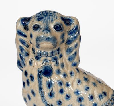 Exceptional New York State Stoneware Spaniel Bank