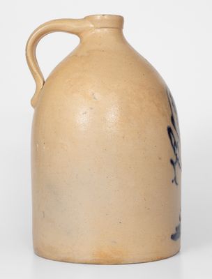 J. & E. NORTON / BENNINGTON, VT Stoneware Jug w/ Cobalt Pheasant on Stump Decoration