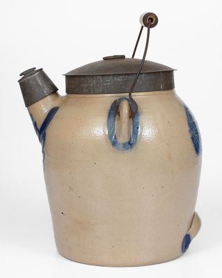 COWDEN & WILCOX / HARRISBURG Stoneware Batter Pail w/ Cobalt Cherries Decoration