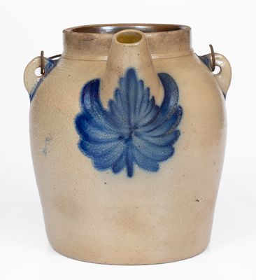 COWDEN & WILCOX / HARRISBURG Stoneware Batter Pail w/ Cobalt Cherries Decoration