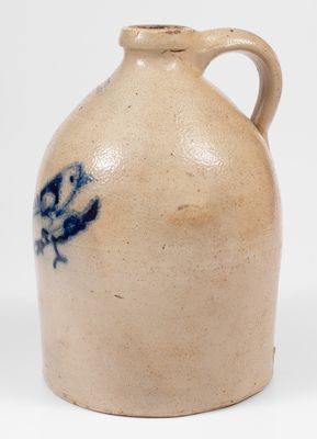 One-Gallon J. & E. NORTON / BENNINGTON, VT Stoneware Bird Jug, c1855