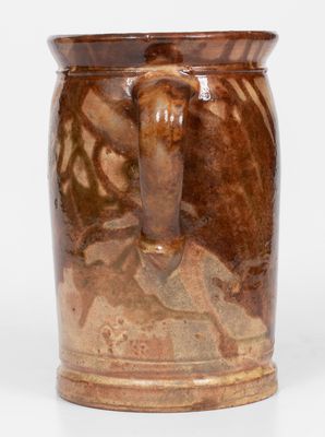 Multi-Glazed Redware Tankard Pitcher, attrib. J. Eberly & Co., Strasburg, VA, c1890