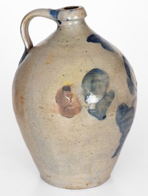 Jordan, NY One-Gallon Stoneware Jug w/ Cobalt Floral Decoration, c1840