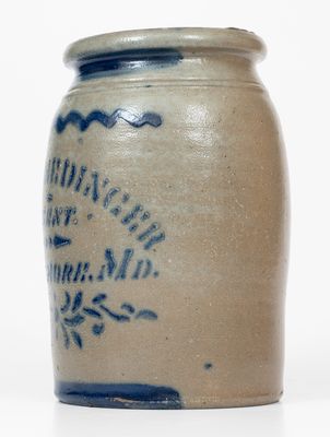 One-Gallon Baltimore, MD Stoneware Advertising Jar, Greensboro, PA origin