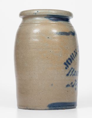 One-Gallon Baltimore, MD Stoneware Advertising Jar, Greensboro, PA origin