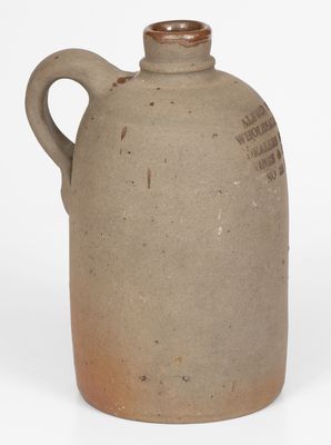 Scarce Small-Sized Baltimore Stoneware Advertising Jug, Alfred Ijams, High Street