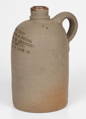 Scarce Small-Sized Baltimore Stoneware Advertising Jug, Alfred Ijams, High Street