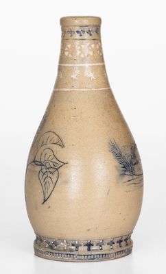 Very Rare Stoneware Bottle w/ Incised Mouse Decoration, probably White s Utica, 1878