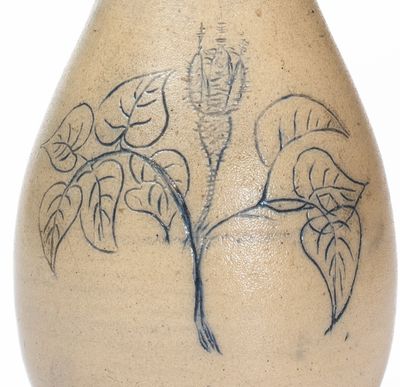 Very Rare Stoneware Bottle w/ Incised Mouse Decoration, probably White s Utica, 1878