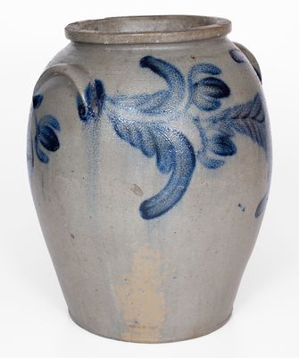 Extremely Rare S. HOLMES / GEORGETOWN, D. C. 4 Gal. Stoneware Jar w/ Elaborate Floral Decoration