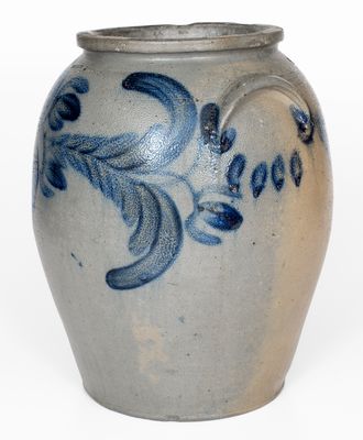 Extremely Rare S. HOLMES / GEORGETOWN, D. C. 4 Gal. Stoneware Jar w/ Elaborate Floral Decoration