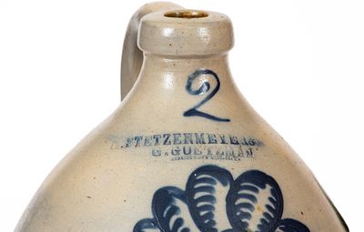 F. STETZENMEYER & G. GOETZMAN / ROCHESTER, N.Y. Two-Gallon Stoneware Jug, 1853-60