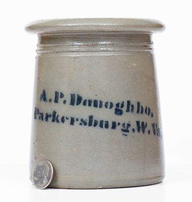 Scarce A.P. Donoghho / Parkersburg, WV Stoneware Canning Jar (Misspelled Name)