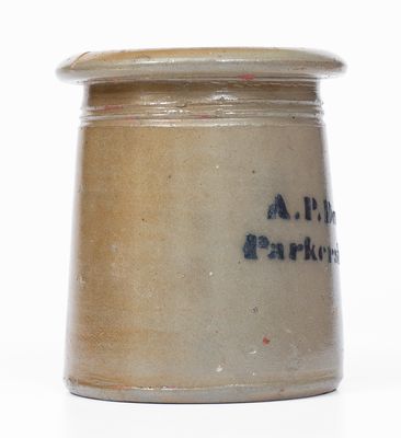 Scarce A.P. Donoghho / Parkersburg, WV Stoneware Canning Jar (Misspelled Name)