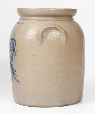 Scarce W. A. MACQUOID (New York City) Stoneware Jar w/ Stylized Face Decoration