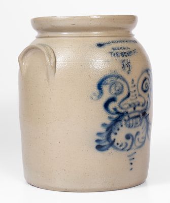 Scarce W. A. MACQUOID (New York City) Stoneware Jar w/ Stylized Face Decoration