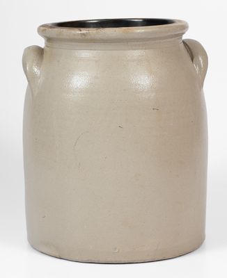 2 Gal. JOHN BURGER / ROCHESTER Stoneware Jar w/ Bold Slip-Trailed Floral Decoration