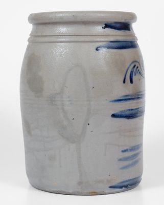 2 Gal. Greensboro, PA Stoneware Jar w/ Elaborate Freehand Cobalt Decoration